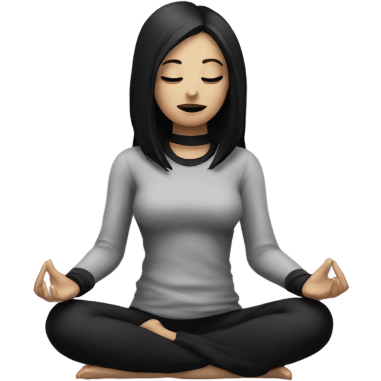 goth girl meditating emoji