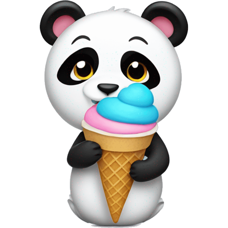 Panda eating ice cream emoji