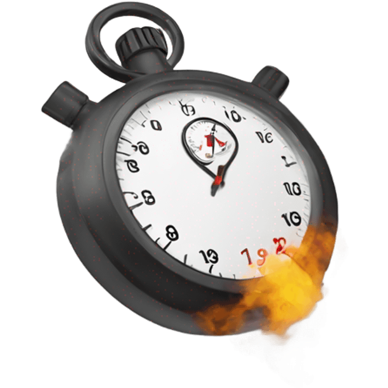 a stopwatch shaking with smoke around it emoji