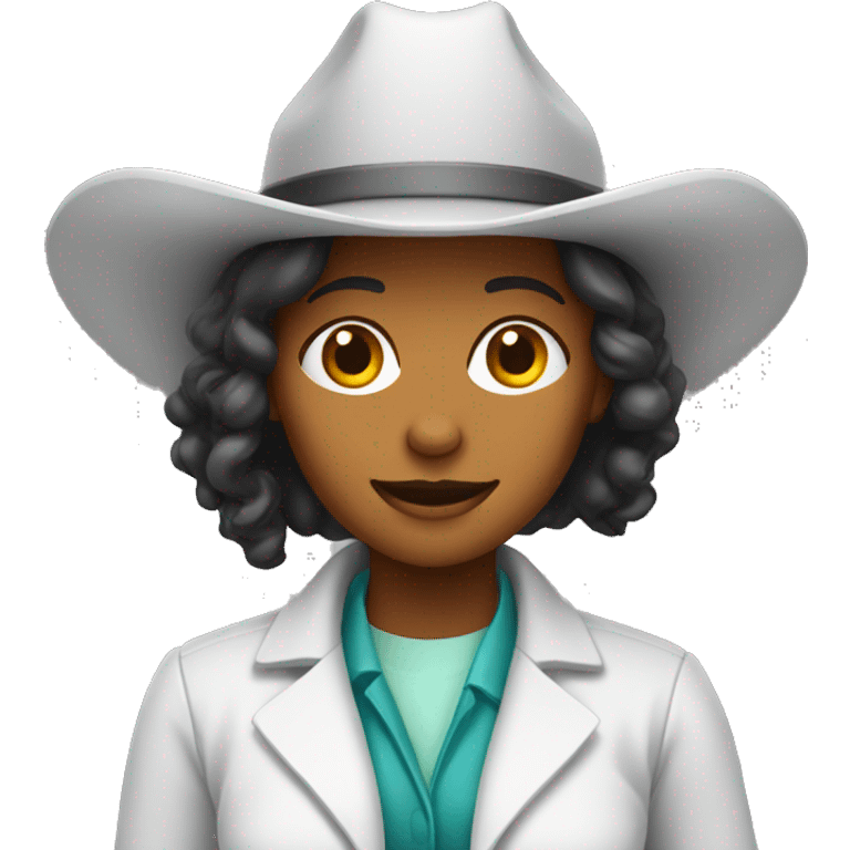 Female Lab scientist with a cowgirl hat emoji