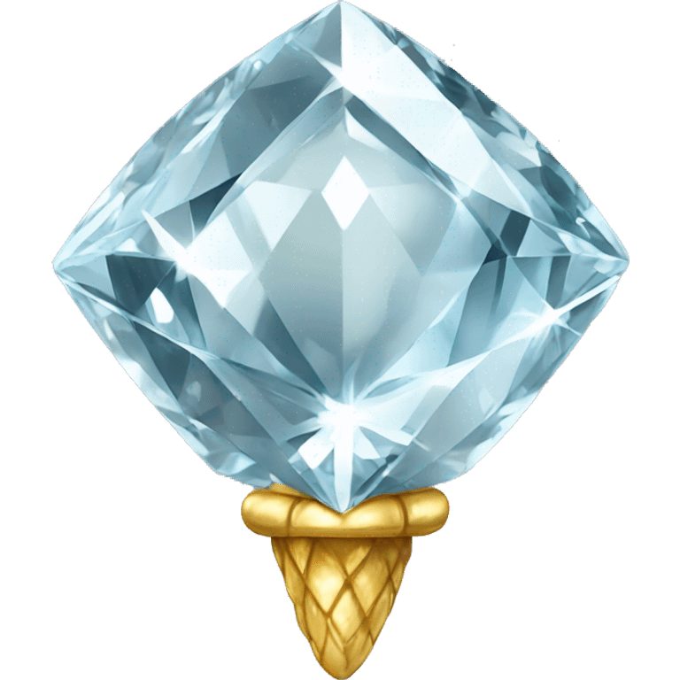 a Diamond Acorn, sparkling cut diamond, with stem of gold emoji