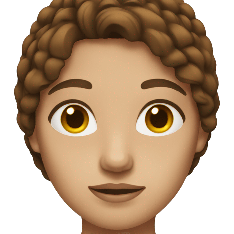 Woman with brown hair and middle part emoji