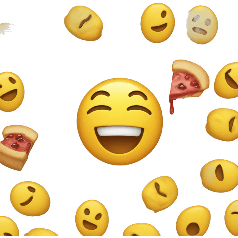 Happy emoji in tears with food  emoji