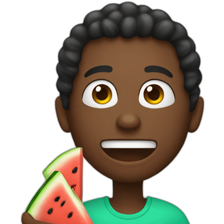 black guy  eating watermelon emoji