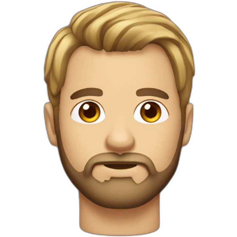 Beared man with short hair putting needles emoji