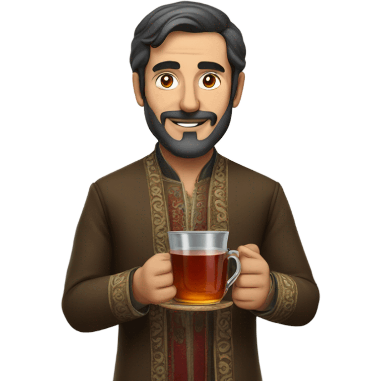 A turkish man drink tea emoji