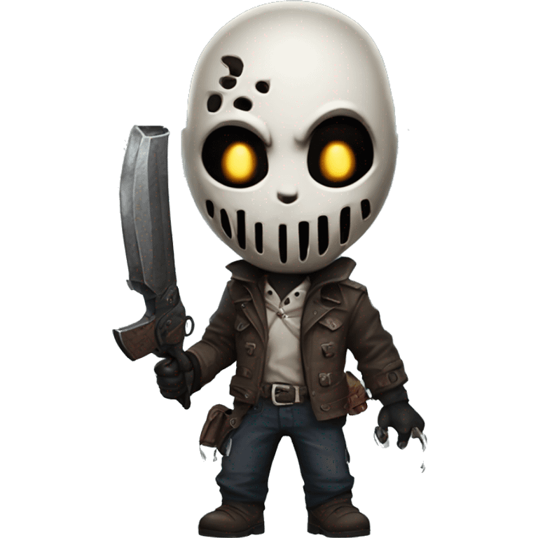 A chibi version of The Deathslinger, from horror game Dead By Daylight  emoji