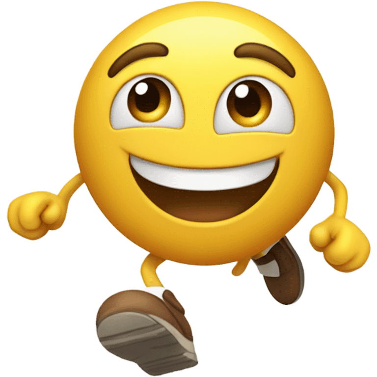 Happy emoji with feet in air emoji