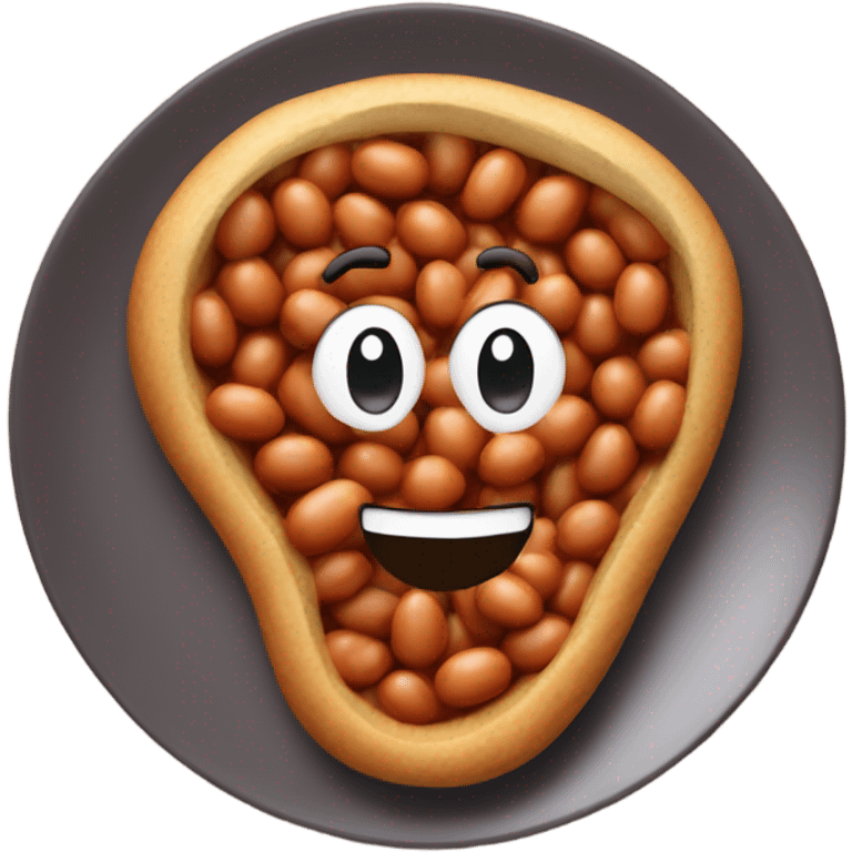 Singular baked bean on plate emoji