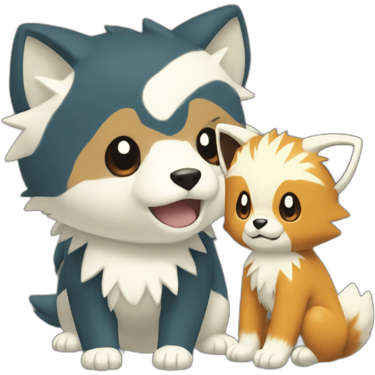 Growlithe and oshawott pokemon emoji