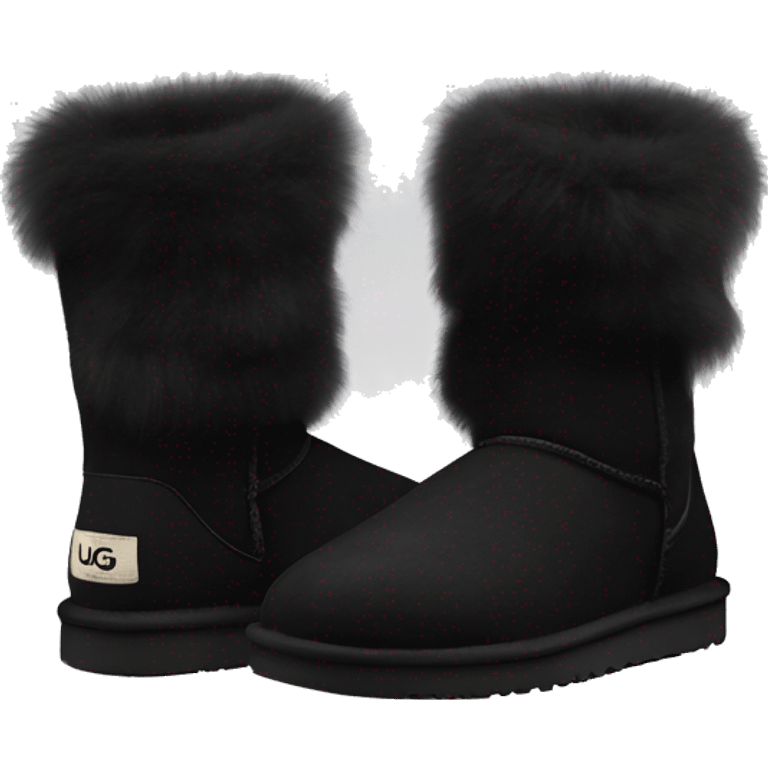 Ugg mini boot black with black fur emoji