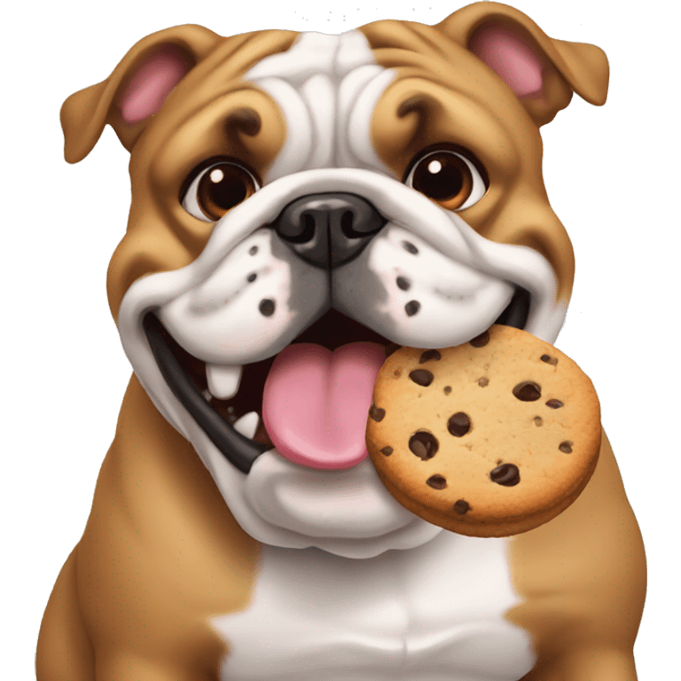  bulldog ingles eat cookie emoji