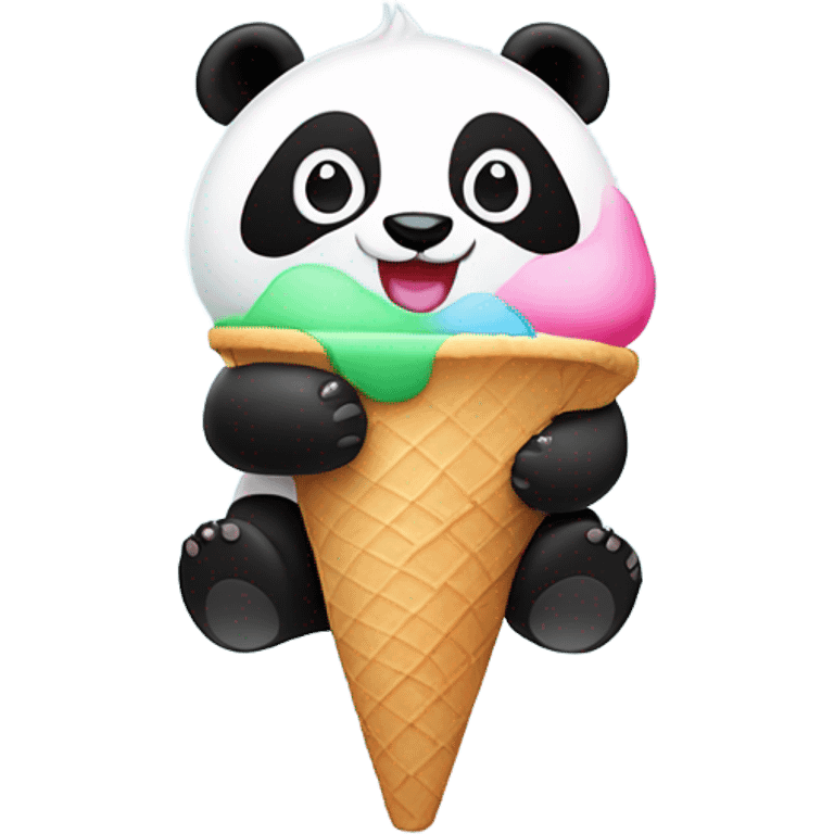 Panda eating ice cream emoji