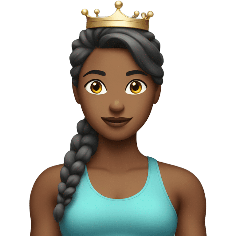 Girl with a crown on working out at the gym  emoji