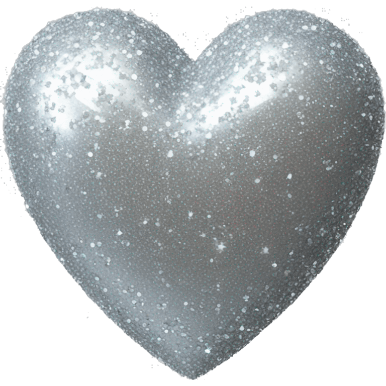 3D sparkly silver heart emoji