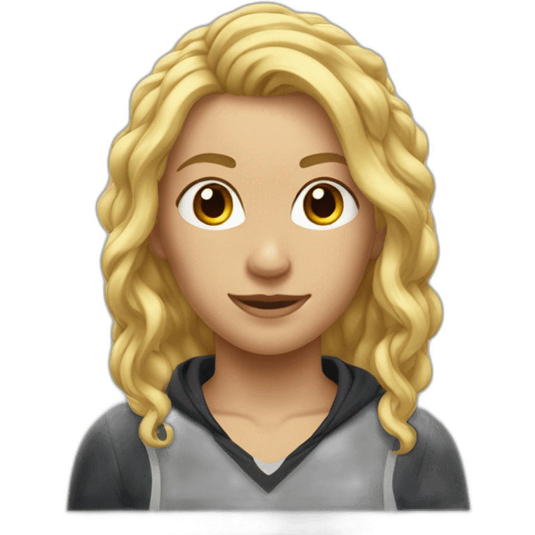 Blonde cheveux raides sportive emoji