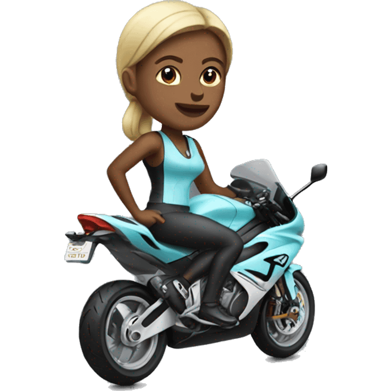 Women en sport bike emoji