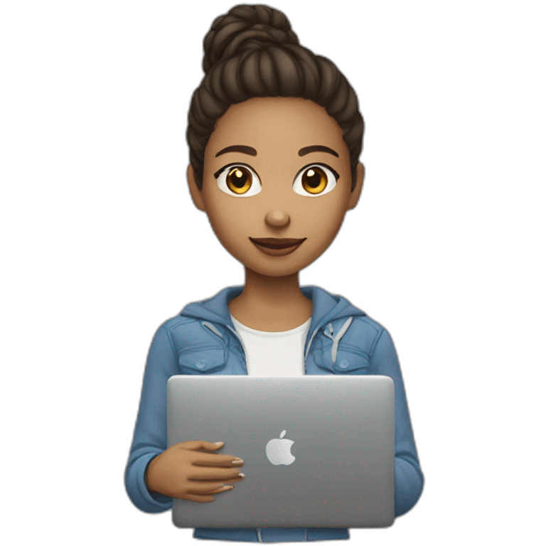 light skin girl with laptop emoji