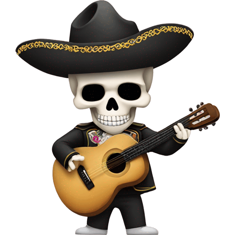 Skull with a mariachi at emoji