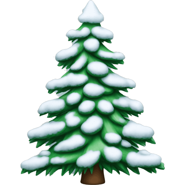 christmas tree with snow emoji