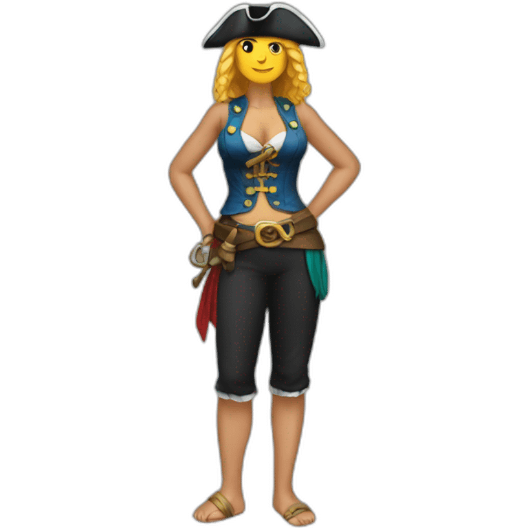 female pirate fullbody swimsuitt emoji