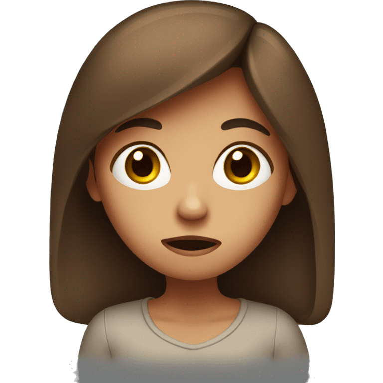 Scared Brown haired girl emoji