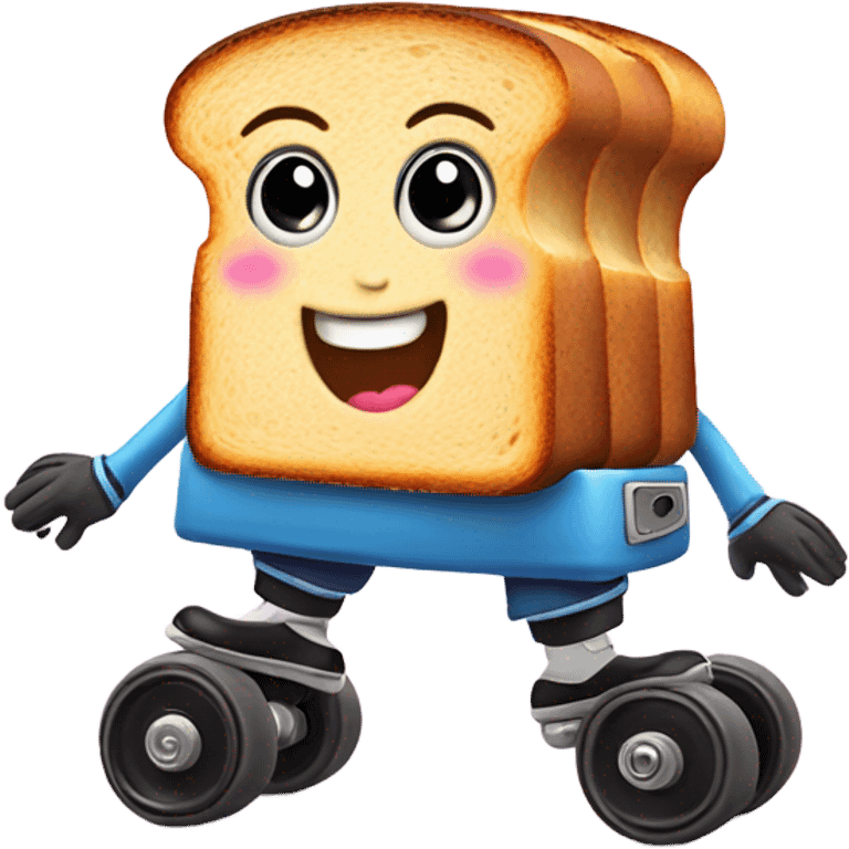 Roller skating toast emoji