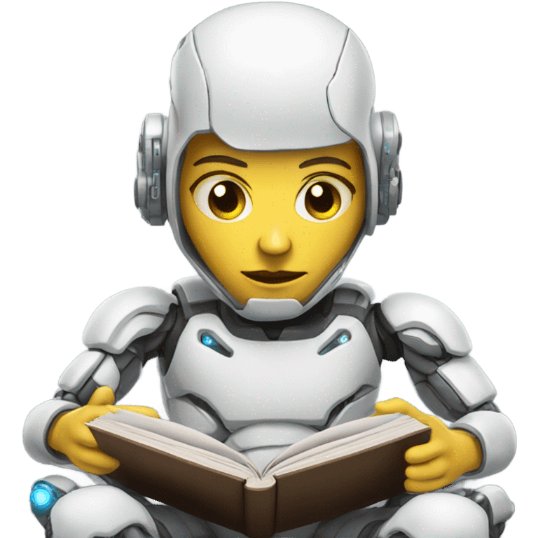 Cyborg reading book emoji