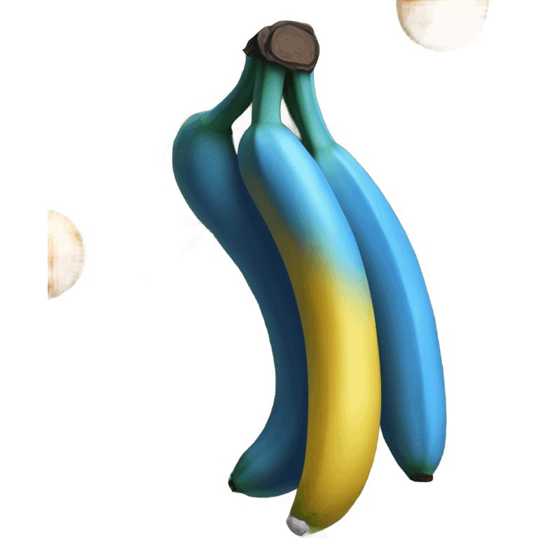 Blue bananas on an orange tree emoji