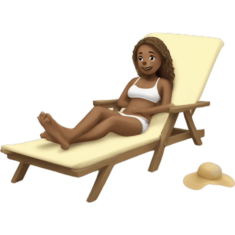 white girl relaxing on the beach emoji