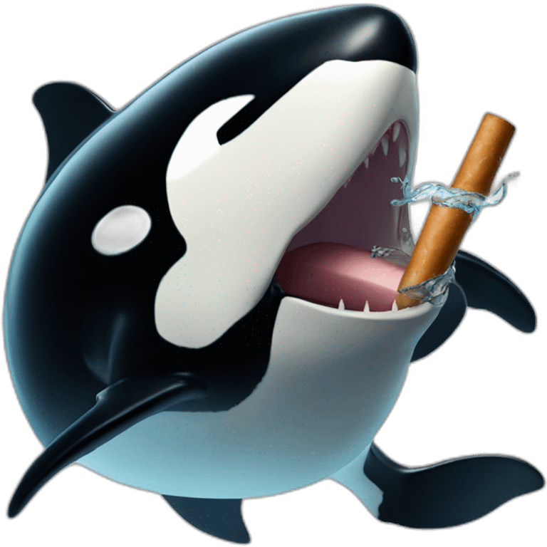 orca with a cigarre in his mouth emoji