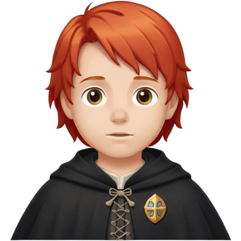 boy red hair in pilgrim medieval cloak without hat emoji