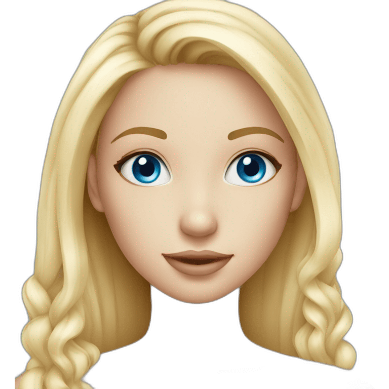 Beautiful blue eyes girl with blond hairs emoji