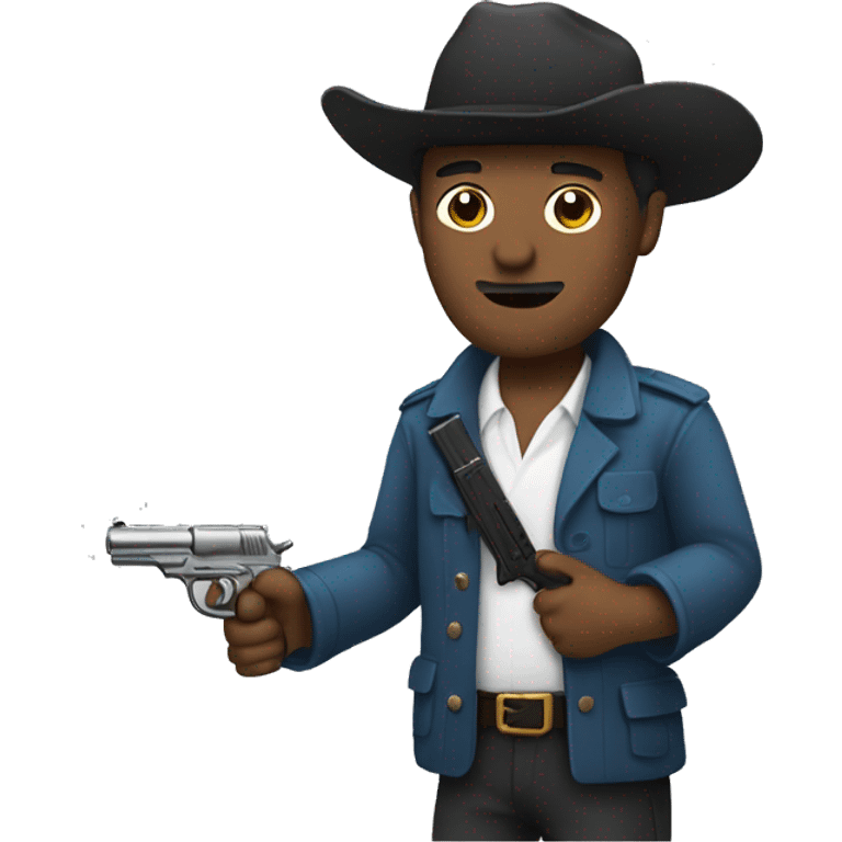 Un hombre con una pistola emoji