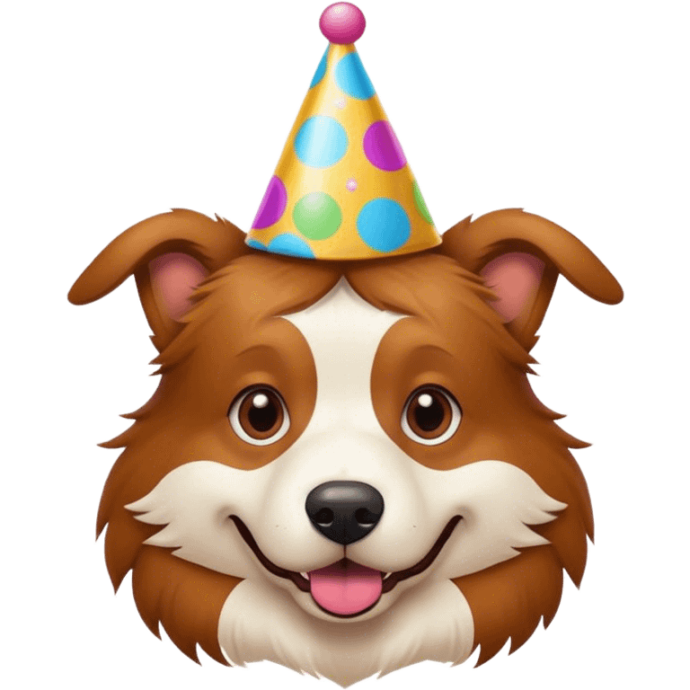 Weirnerdog wearing a party hat emoji