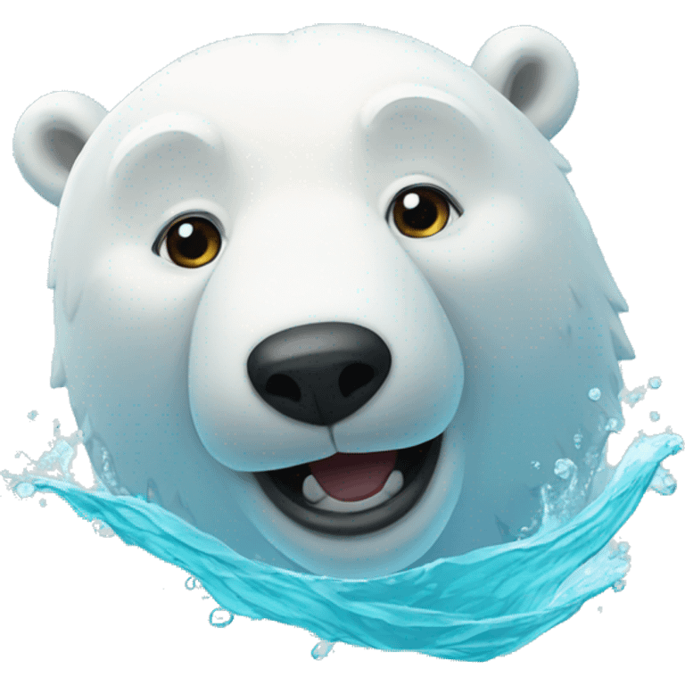 Swimming polar bear emoji