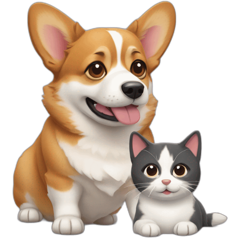 Corgi and cat emoji