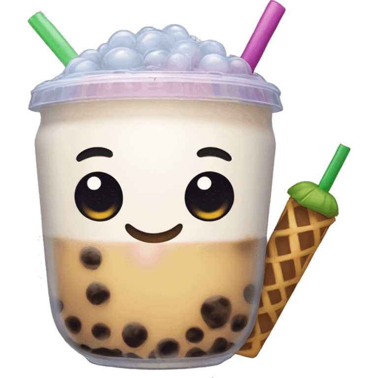 Sticht with a bow and bubble tea emoji