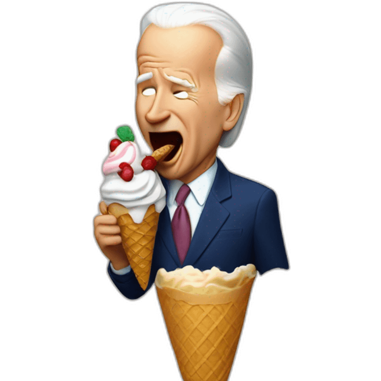 biden licking an ice cream emoji