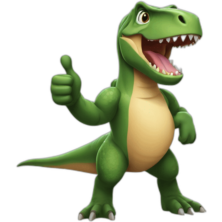 trex doing a thumbs up cartoonish emoji