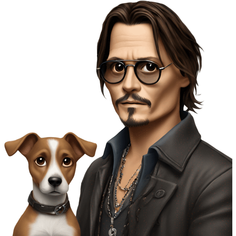 Johnny Depp with a dog emoji