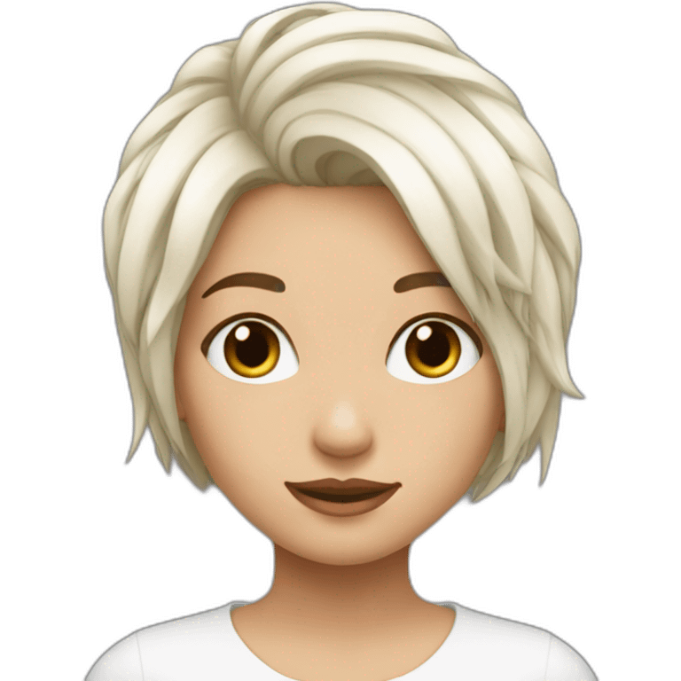 Aora fille cheveux blanc emoji