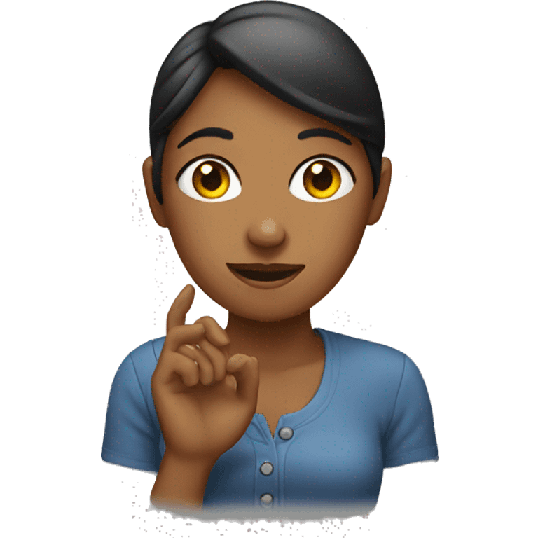 Women with a ear in her hands emoji