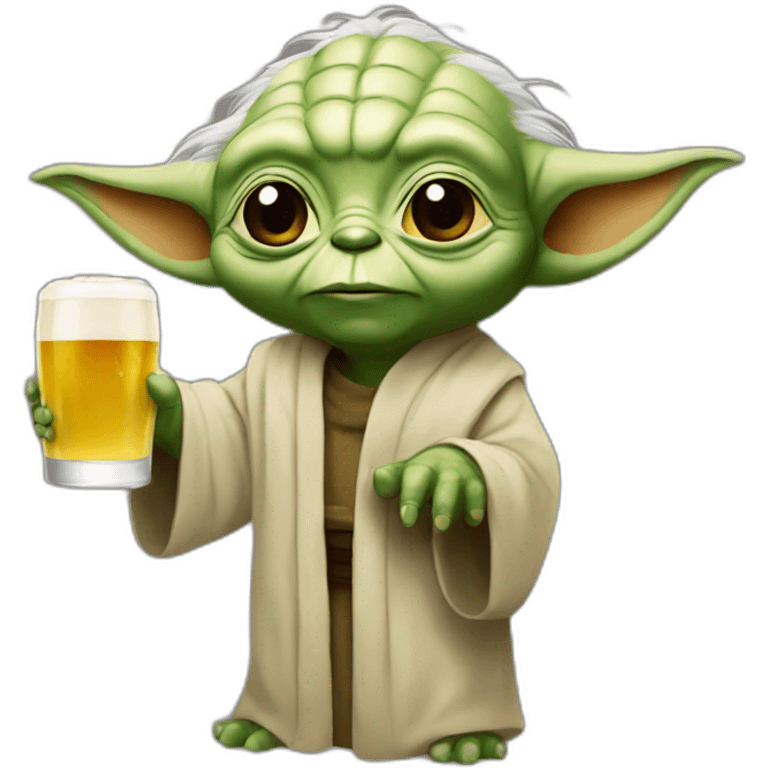 Yoda drink a beer emoji