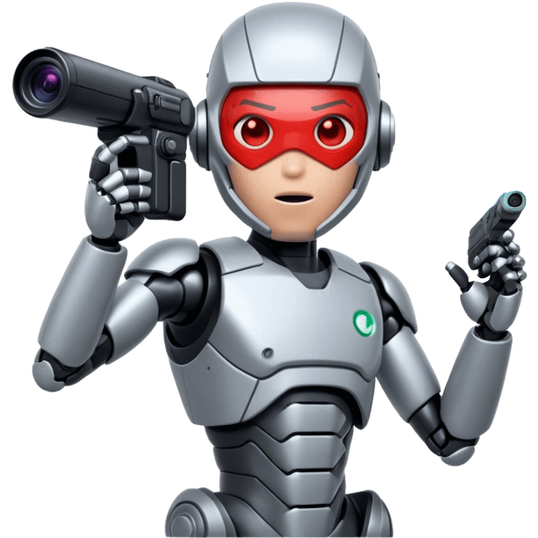 cyborg shooting a video emoji