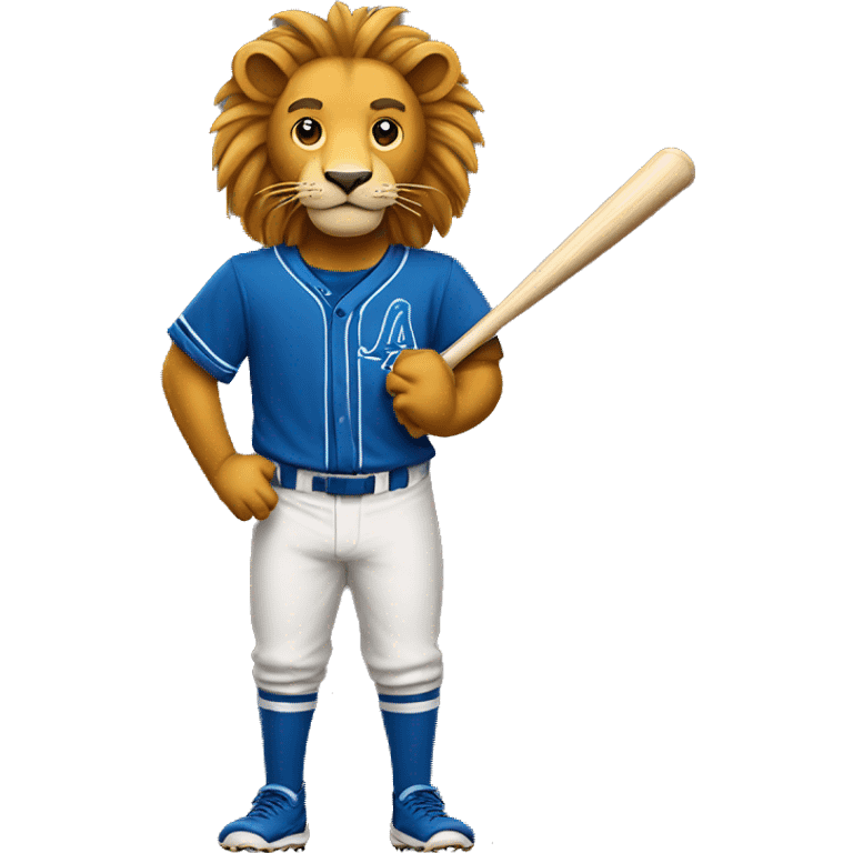 Lion player with baseball emoji