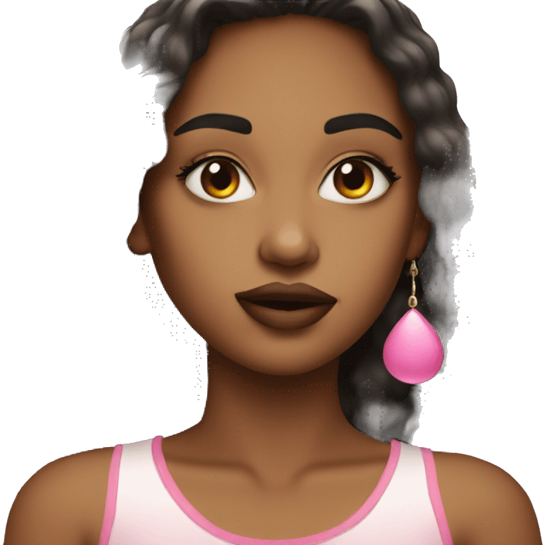 A girl wearing lipgloss emoji