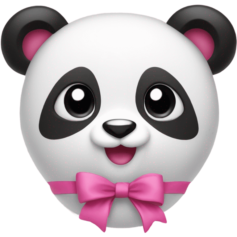 pink panda with a cute little pink bow emoji