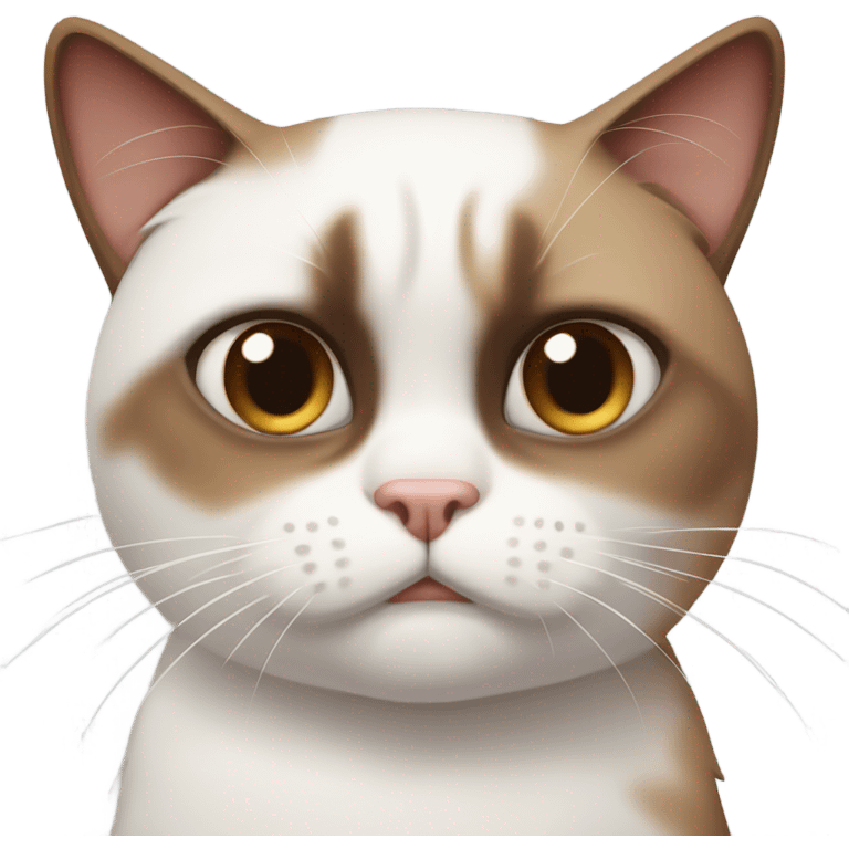 Grumpy cat white and brown  emoji