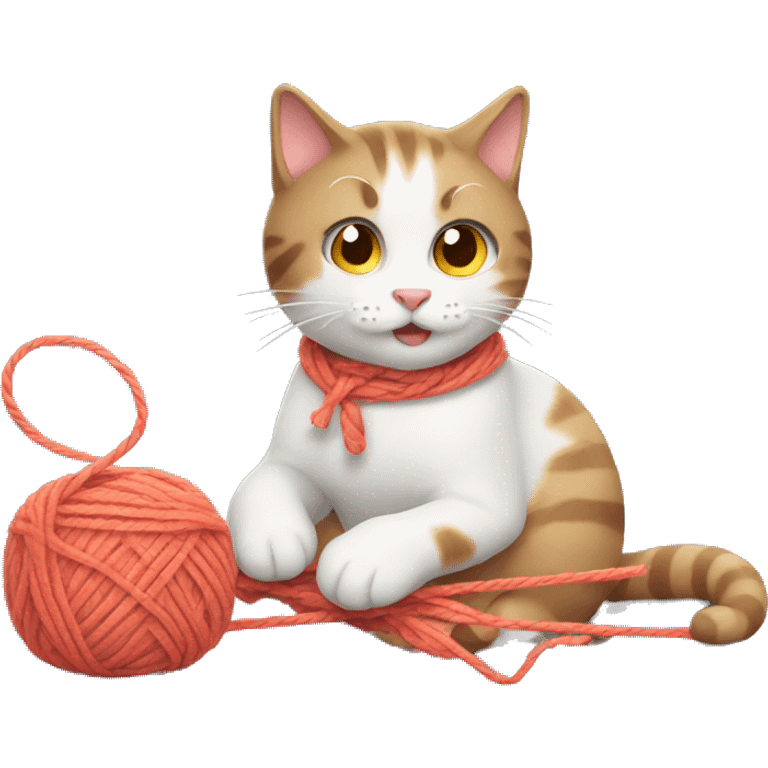 cat playing with yarn  emoji